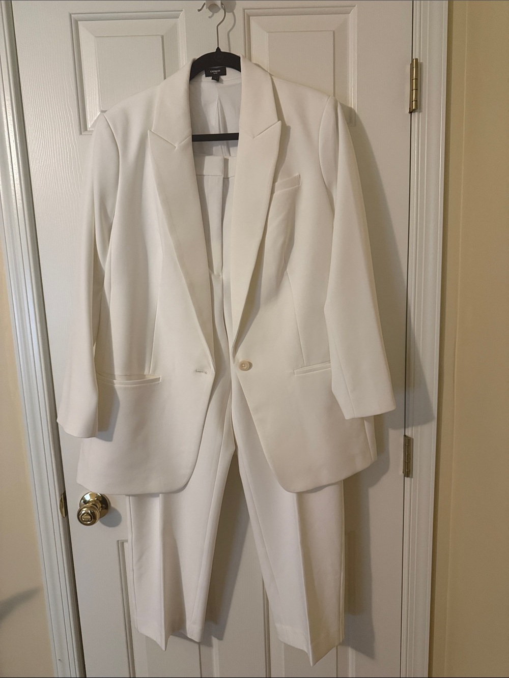 White Express Editor Ankle Pants Suit Size 16 Long/XL